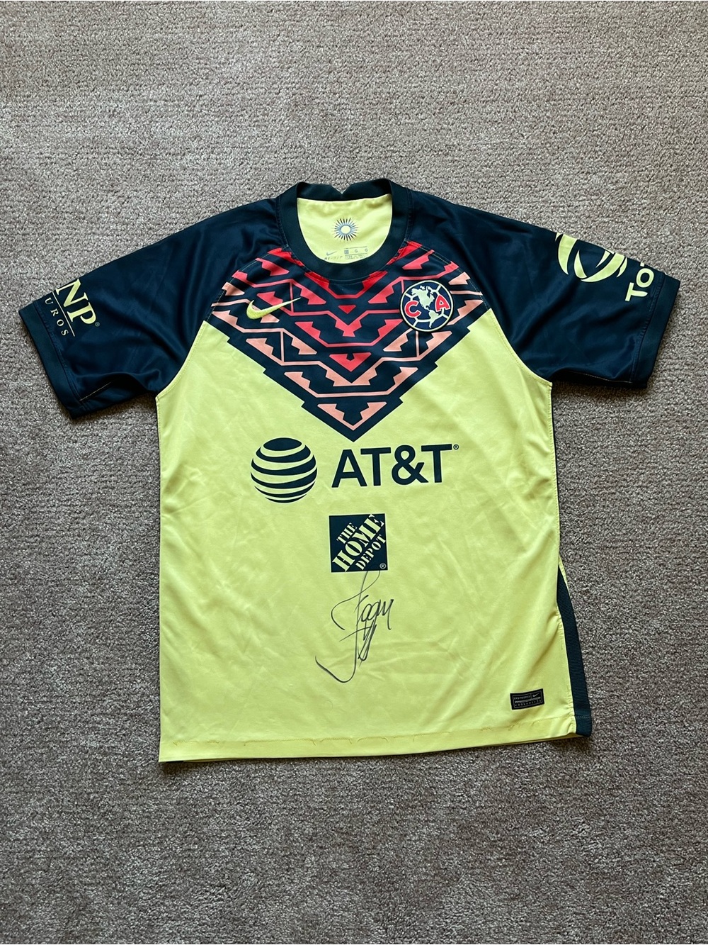 ‘20 - 21 Club America Autographed Nike Authentic Soccer Jersey